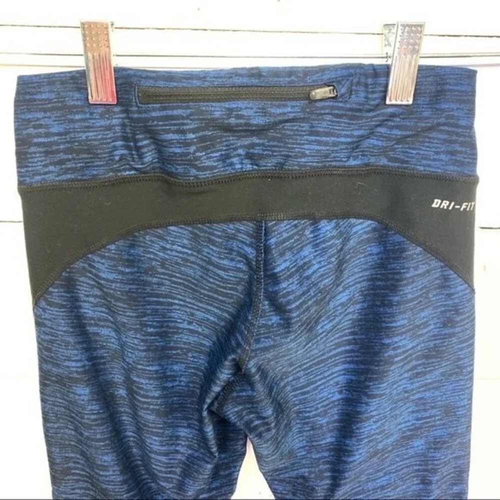 NIKE leggings womens blue heathered dri fit crop xsmall